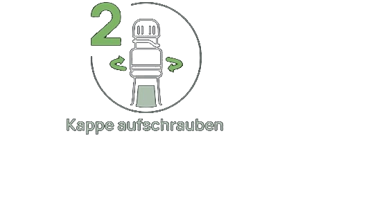 Schritt 2: Kappe aufschrauben